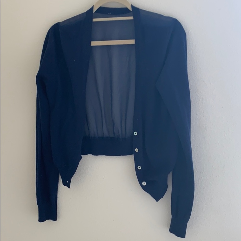 Blue button down cardigan